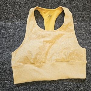 ALO Yoga Women's Vibrant Yellow Racerback Bra